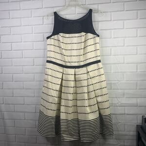 NWT Eloquii party dress cocktail evening wedding guest ivory black 14 14W